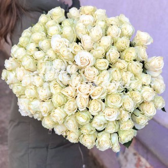 101 белая роза (Premium) 60 см