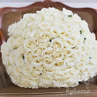 101 белая роза (Premium) 80 см.