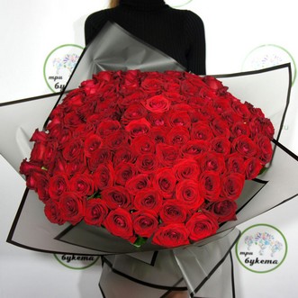 101 красная роза (Premium) 60 см.