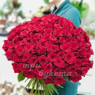 101 красная роза 70 см.
