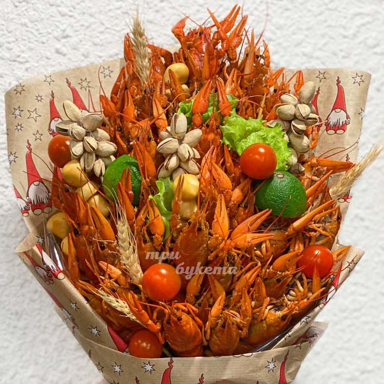 Букет из раков и пшеницы (крупный план)